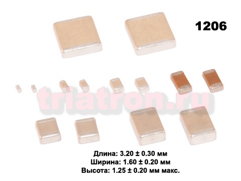 1,2пф NPO 50в ±0,25пф (1206) Чип керам,конденсатор FENGHUA (CAP 1206) (CERCAP 1.2p/50V 1206 NPO)
