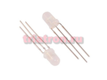 5ARYG9HW (5019EGW) (3выв) 5мм красн-зелен 20/15мкд 60° матов. 2цветн.светодиод CPM