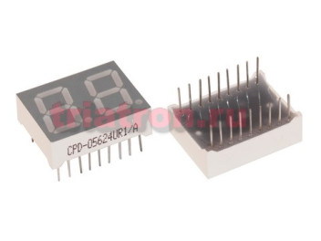 CPD-05624UR2/A (5622FSR) 25*19мм красн 2разр цифр.индикатор общий анод CPM