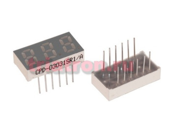 3031BSR-21(CPD-03031SR1/A) 22*14мм красн 3разр цифр.индикатор общий анод CPM
