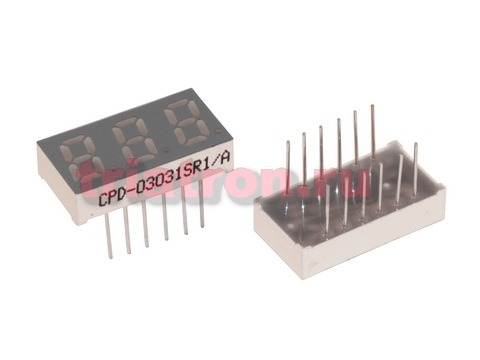 3031BSR-21(CPD-03031SR1/A) 22*14мм красн 3разр цифр.индикатор общий анод CPM 3031BSR-21(CPD-03031SR1/A) 22*14мм красн 3разр цифр.индикатор общий анод CPM