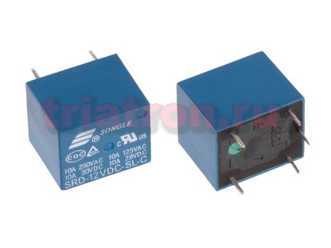 HF3FF/012-1Z (SRD(T73)-12VDC-SL-C) 10А-конт.1С реле Songle (NRP-07-C-12D-S, FBR161NED012)