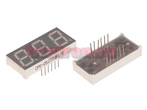 CPD-05231UR1/B (5231FSR) 37.8*17.5мм красн 3разр цифр.индикатор общий катод CPM