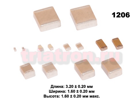 0,22мкф X7R 50в 10% (1206) Чип керам,конденсатор SAMSUNG CL31B224KBFNNNE (CAP 1206) (CERCAP 0.22/50V 1206 X7R)