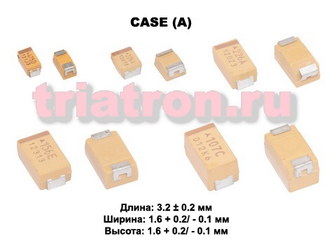0,1мкф 35в SMD разм.A 10% тантал. конденсатор AVX (TAN A) (TECAP 0.1/35V A 10%)