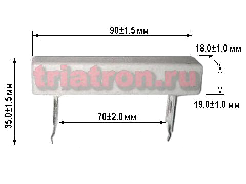 4,7ом 5% CR-YC 50W проволочный резистор, цементный CR-YC50R4R7J (RES 50w 4.7om CR-YC)