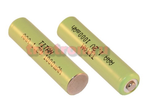 AAA1000 (1,2V,1000mAh) 44.0x10.5mm Ni-MH аккумулятор бытовой (AAA1000)
