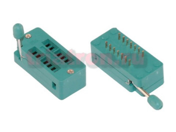 KLS1-108-14-D=7,62 шаг 2.54мм ZIF разъем панель универсальная 14 вывода KLS