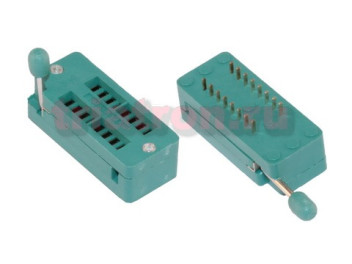 KLS1-108-16-D=7,62 шаг 2.54мм ZIF разъем панель универсальная 16 вывода KLS