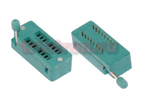 KLS1-108-16-D=7,62 шаг 2.54мм ZIF разъем панель универсальная 16 вывода KLS