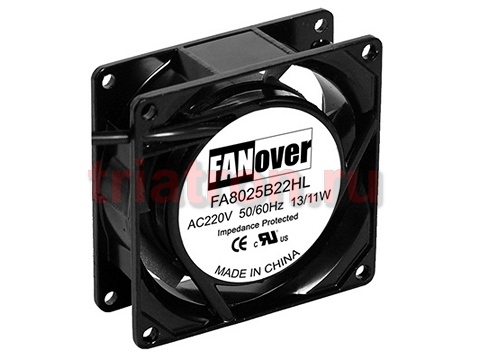 вентилятор 80х80х25мм 220В FA8025S22HL AC (скольжения) FANOVER