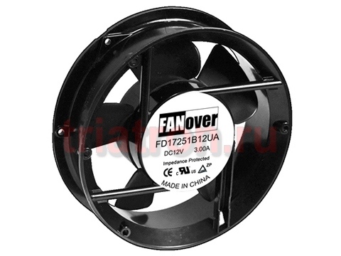 вентилятор 172х172х51мм 24В FD17251B24H DC (качения) FANOVER вентилятор 172х172х51мм 24В FD17251B24H DC (качения) FANOVER