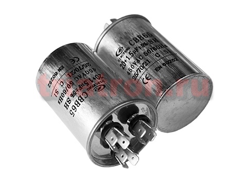 20+1,5мкф 450VAC 5% (50Х75) CBB65-C (3 выв.) клеммы пусковой конденсатор DF CBB65-C206+155J450V