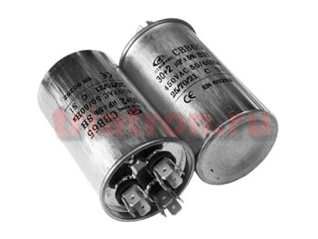 30+2,0мкф 450VAC 5% (50Х85) CBB65-C (3 выв.) клеммы пусковой конденсатор DF CBB65-C306+205J450V