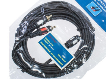 3-0299-5.0, Шнур A/V шт 3.5 st-2 RCA plastic-gold, 5.0 м, DAYTON