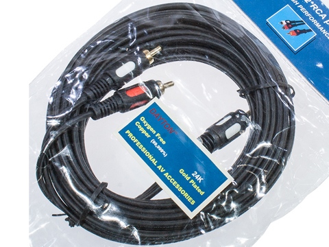 3-0299-5.0, Шнур A/V шт 3.5 st-2 RCA plastic-gold, 5.0 м, DAYTON