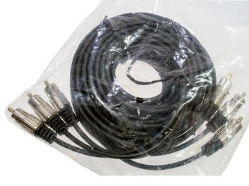 3-0315-5.0, Шнур A/V 3-3 RCA мetal-gold, d=4 мм, 5.0 м, DAYTON