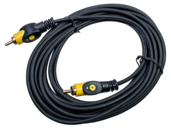 3-0329-5.0, Шнур A/V 1-1 RCA plastic-gold, d=4 мм, 5.0 м, DAYTON