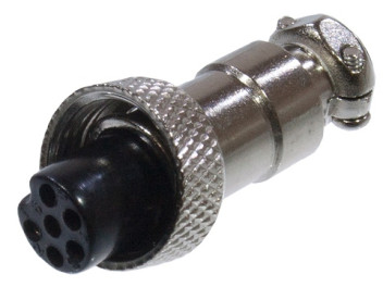 1-565-6, Разъем MIC-12, 6 Pin, ''гнездо'', металл на кабель, КИТАЙ