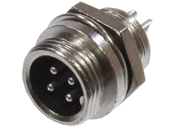 1-566-4, Разъем MIC-12, 4Pin, ''штекер'', металл на корпус, КИТАЙ
