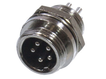 1-566-5, Разъем MIC-12, 5Pin, ''штекер'', металл на корпус, КИТАЙ