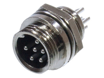1-566-6, Разъем MIC-12, 6Pin, ''штекер'', металл на корпус, КИТАЙ