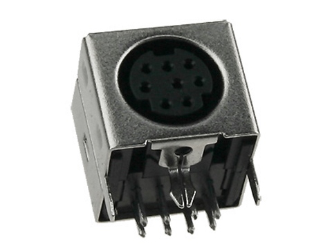 64000-8, MDN-8FR разъем MiniDIN гнездо на плату (аналог AF-3280), Sonion