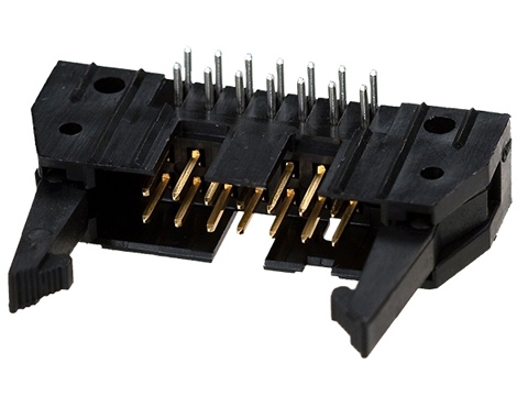 5499786-2, AMP-Latch-14 вилка на плату угл. 2.54мм с длин.защ, TE Connectivity