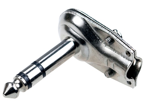 1-135 (NP-215), раз.аудио 6.35мм ''шт'' стерео угл.мет. на каб.таблетка, Китай