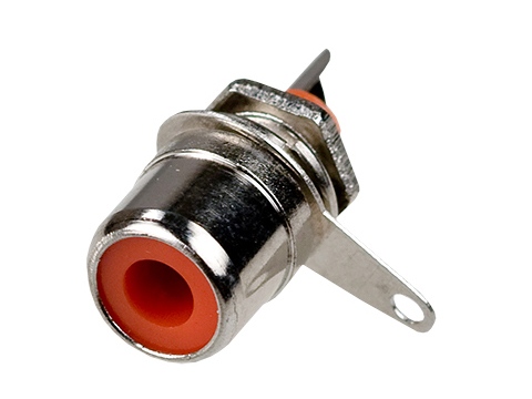 1-290 RD (RS-104), разъем rca ''гн'' металл на корпус красный, Китай
