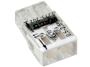 2273-202, электромонтажные экспресс-клеммы, 2х2.50 кв.мм, без пасты, Китай