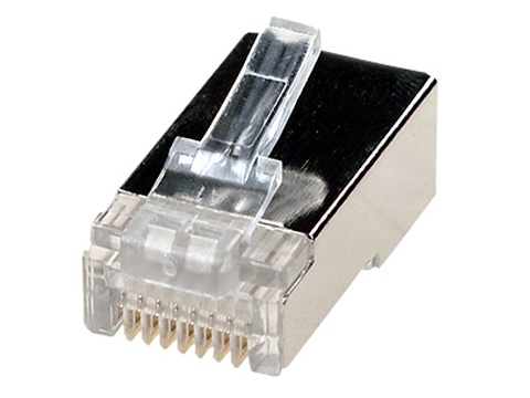 TP8P8C (RJ45) ВИЛКА CAT5E ЭКРАНИРОВАННАЯ, TP8P8C (RJ45) вилка сетевая.на каб. экран.cat.5E, Тайвань