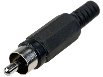 1-200BK(RP-405), штекер RCA пластик на кабель черный, Китай