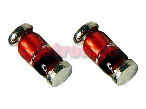LL4148-GS08, SOD-80 MiniMELF, Диод выпрямительный 75В 0.3А, VISHAY