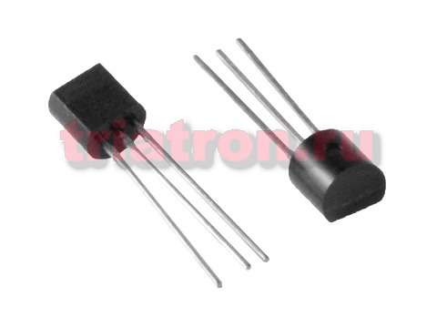 DS18S20+T&R, TO92/formed lead, Датчик температуры 9 бит интерфейс MicroLAN, точность 0,5°С, MAX