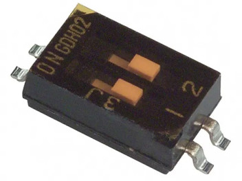 1571983-1, Переключатель DIP Switches  Конфигурация: SPST  Контакты: 2  Шаг: 1.27, TE Connectivity