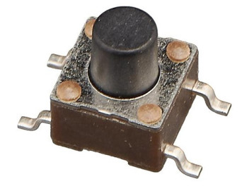 2-1437565-9, Кнопка тактовая миниатюрная SMD 24В 0,05А, TE Connectivity