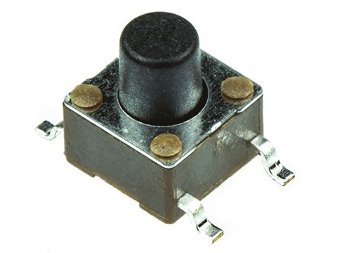 4-1437565-9, Кнопка тактовая миниатюрная SMD 24В 0,05А, TE Connectivity