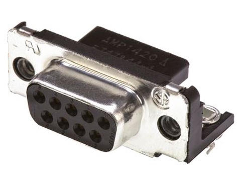 5747844-4, Разъем угловой D Sub, 9 контакт(-ов), Гнездо, DE, Серия AMPLIMITE HD-20, TE Connectivity