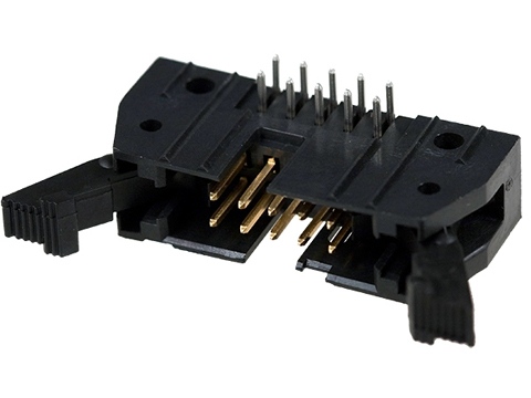 5499913-1, Разъем с боковыми креплениями AMP-Latch-10 вилка на плату угловая 2.54мм 10 контактов