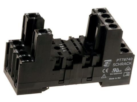 4-1415033-1, Гнездо реле, DIN-рейка, Винт, 6 А, 240 В, PT Series, TE Connectivity