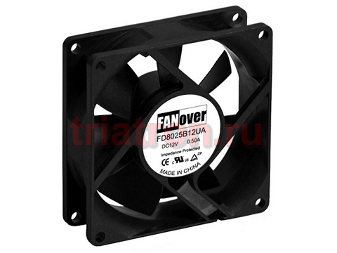 вентилятор 80х80х25мм 12В FD8025S12H2 DC (скольжения) FANOVER