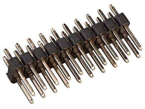 PLD-20 (DS1021-2*10SF11), штыри на плату двухрядные 2х10 шаг 2,54мм, CONNFLY