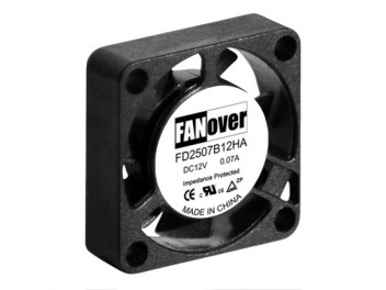 вентилятор 25х25х07мм 12В FD2507S12H2 DC (скольжения) FANOVER (25х25х07мм) (YM1202PVS1, JL2507H12, AV-F2507HS)