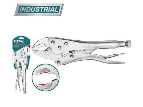 THT190703, Зажим струбцина (клещи) слесарный с прямыми губками 7'/250 мм, материал Cr-V TOTAL