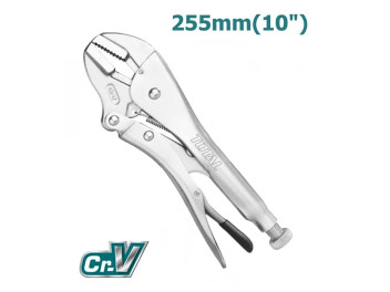 THT191006, Зажим струбцина слесарный с прямыми губками 10'/250 мм, материал Cr-V TOTAL