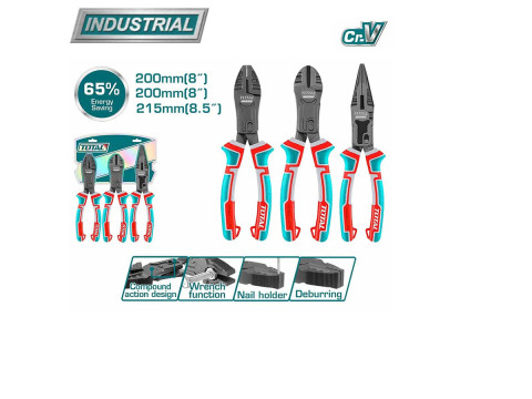 THT2CK231S, Набор плоскогубцев сложного действия 3шт TOTAL THT2CK231S, Набор плоскогубцев сложного действия 3шт TOTAL