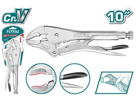 THT191001, Ручной зажим с овальными губками 10' TOTAL