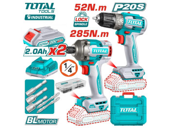 TCKLI20272, Набор аккумуляторных инструментов 2шт,20В, две дрелиTDLI204531,TIRLI2028 с аксессуарами TCKLI20272, Набор аккумуляторных инструментов 2шт,20В, две дрелиTDLI204531,TIRLI2028 с аксессуарами