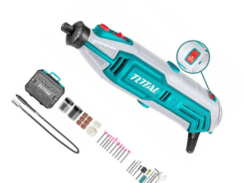 TG513326, Гравер электрический в чемодане + аксессуары (130 Вт, 10000 - 35000 об/мин, цанга 3.2мм)
